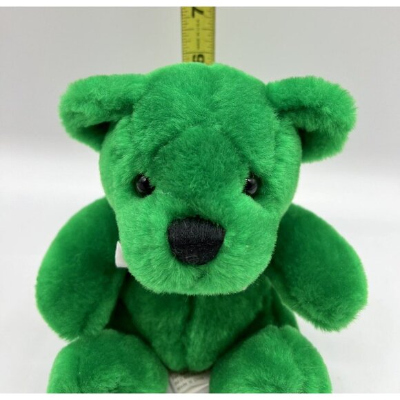 First Main Green Teddy Bear Plush 6 inc Lucky 3 Leaf Clover Bow Tie St Patrick - Picture 6 of 7